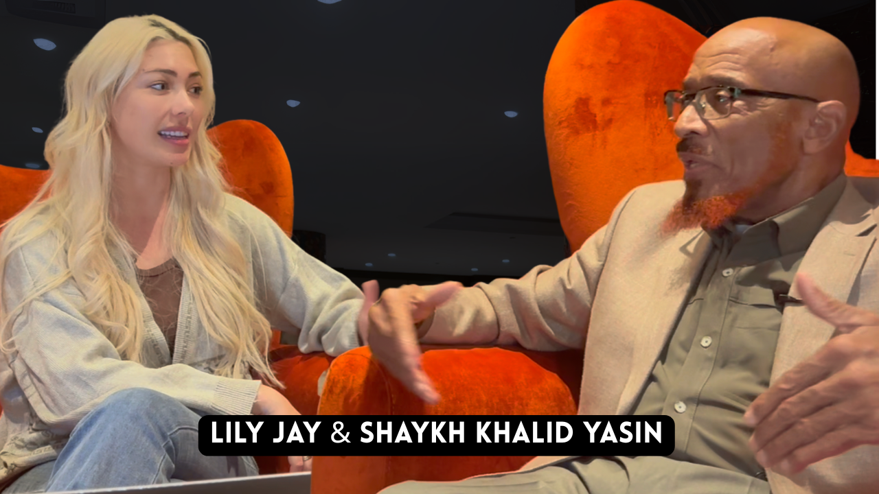 Lily Jay with Shaykh Khalid Yasin for a podcast on Islam and Muslims in the west 
