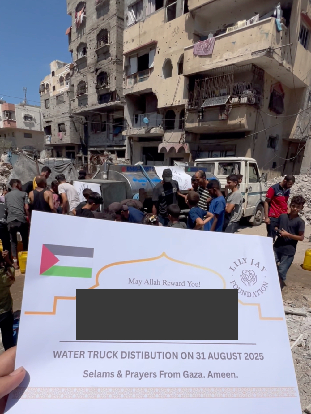 Thumbnail: Sponsor a Water Truck Aid in Gaza